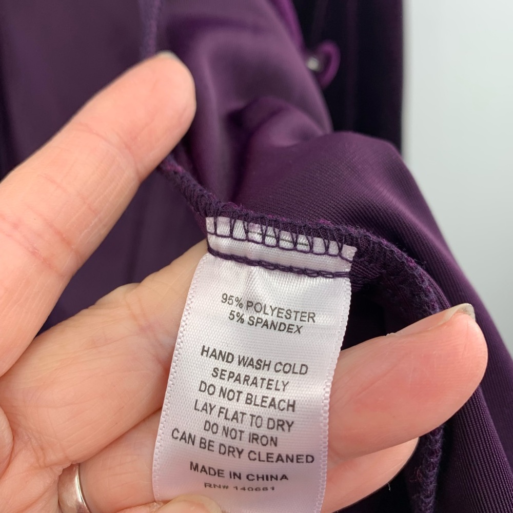 Unique Vintage Gwen Blouse Dark Purple Velvet Size XL NWT - Picture 7 of 13